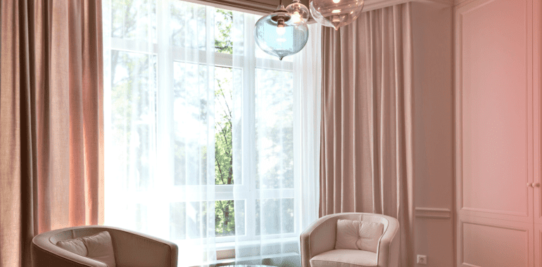 Home Decoration using Beautiful Pleated Curtains