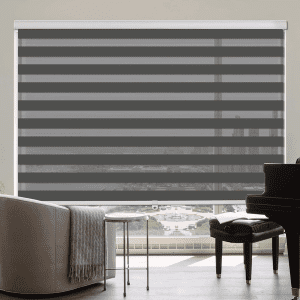 Modern room showcasing zebra blinds for light and privacy by Creative Vision Global in Dubai.
