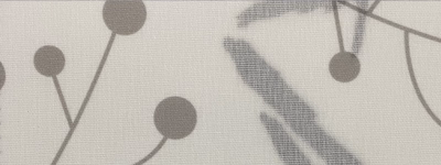 Botanical grey pattern roller blind fabric — grey botanical print blind for modern Dubai homes and offices