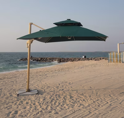 Model 1097 cantilever umbrella 360 rotation — Dia3m and 3×3m Dubai outdoor restaurant umbrella