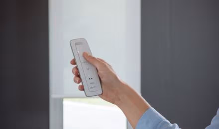 Motorized curtains Dubai — smart automated curtains with Somfy motor and smartphone app control