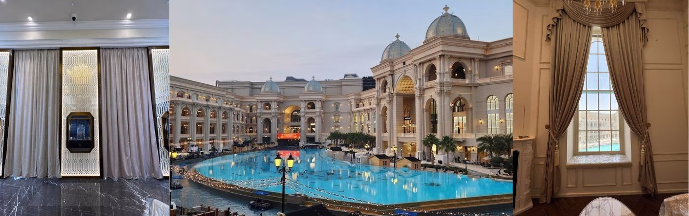 Vendome Palace Qatar — bespoke luxury palace curtains installed by Creative Vision Global
