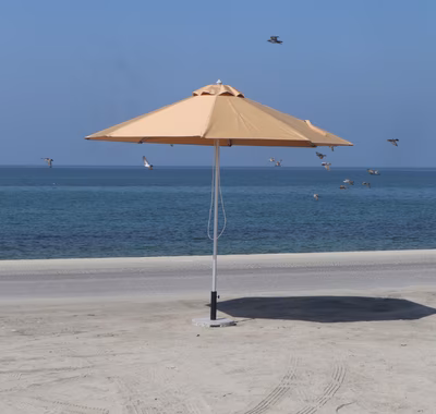 Model Z007.1 round central pole outdoor umbrella — Dia3m dark green fabric with aluminum pole Dubai