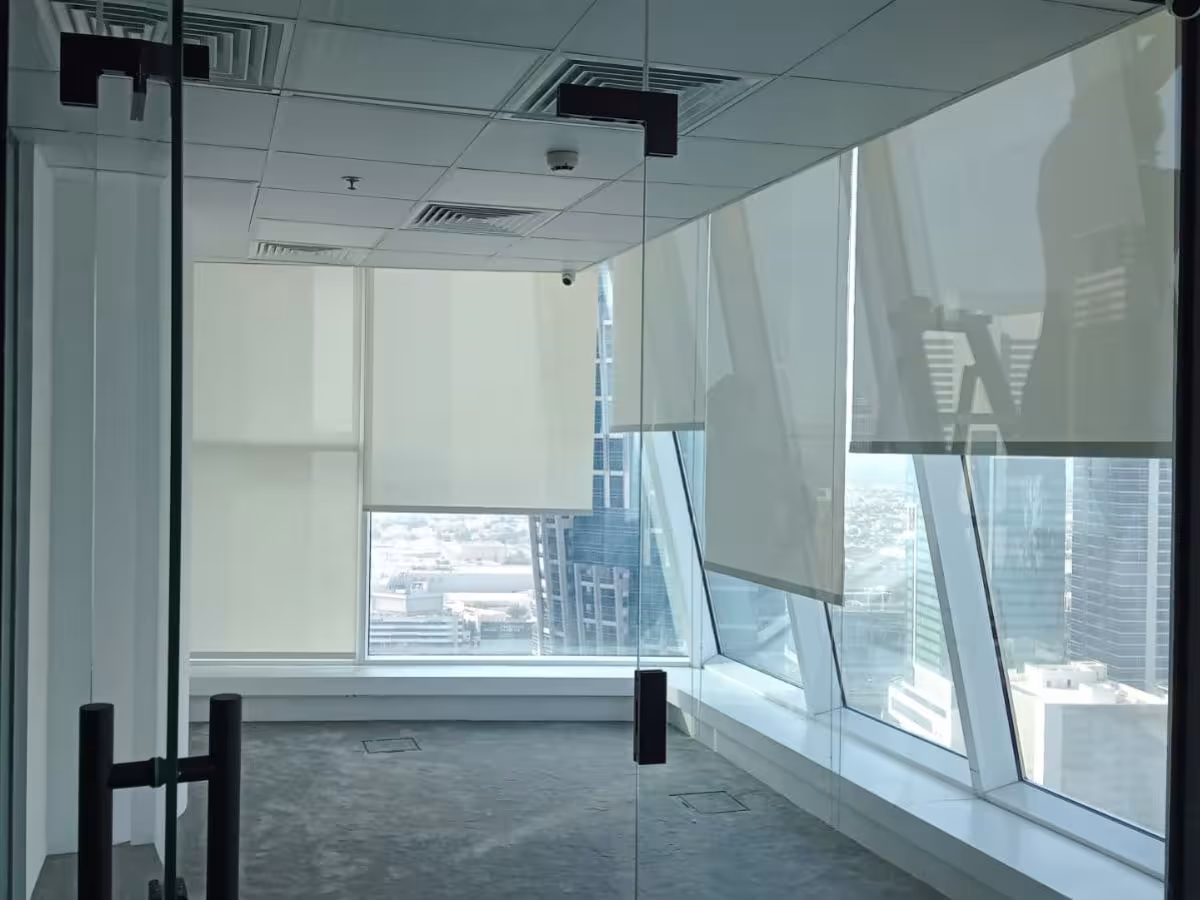 Before roller blinds installation in Al Manara Tower, Dubai — Creative Vision Global